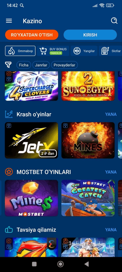 Android uchun Mostbet uz APK-ni bepul yuklab oling